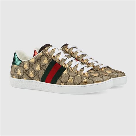 Women's Ace Sneaker GG Supreme Canvas With Gold Bees 